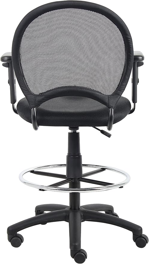 Boss Office Mesh Drafting Stool W/Adjustable Arms (B16216)
