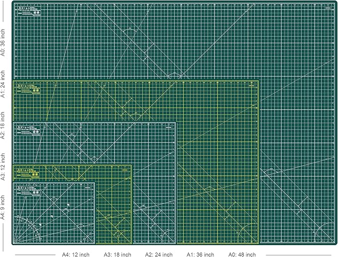 Elan Cutting Mat A3 Green, Self Healing Cutting Mat 12x18 Inch, 5-Ply Craft Board Green, Hobby Board for Crafts 12x18 Inch