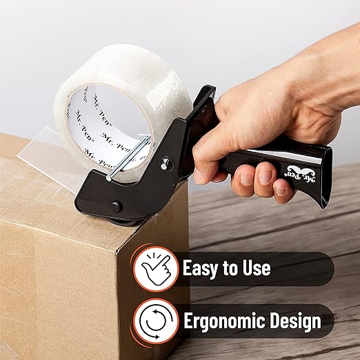 Mr. Pen- Heavy Duty Packing Tape Dispenser Gun, 2 Inch, Includes 1 Clear Tape Roll, Handheld Tape Gun for Moving, Shipping, Sealing Boxes & Packaging