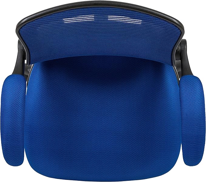 Flash Furniture Kale Mid-Back Blue Mesh Ergonomic Drafting Chair | Adjustable Foot Ring, Flip-Up Arms