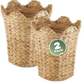 84ECO 2-Pack Scalloped Waste Basket for Bathroom, Bedroom, Office - Scalloped Decor