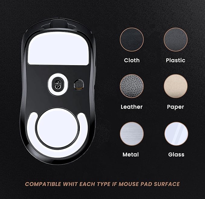 PWNAGE SmoothGlide PTFE Rounded Replacement Mouse Skates Feet for G Pro X Superlight GPX, Ultra-Smooth and Durable, 3M Adhesive, Gaming Mouse White