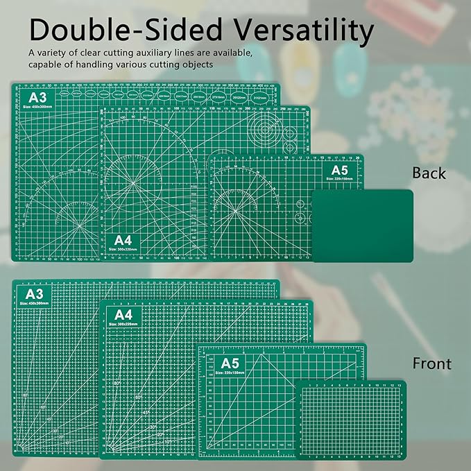 Cutting Mats Double Sided 5 Layers Craft Cutting Mat Rotary Cutting Sewing Mat Multi-sized Tabletop Cutting Board for Sewing Hobby Crafts Scrapbooking Fabric Project DIY Artwork
