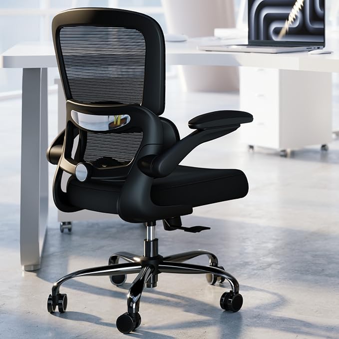 TRALT Office Chair - Ergonomic Desk Chair with Adjustable Lumbar Support, Mesh Computer Chair, Executive Chairs for Home Office Comfortable Lumbar Support Black Pack of 6