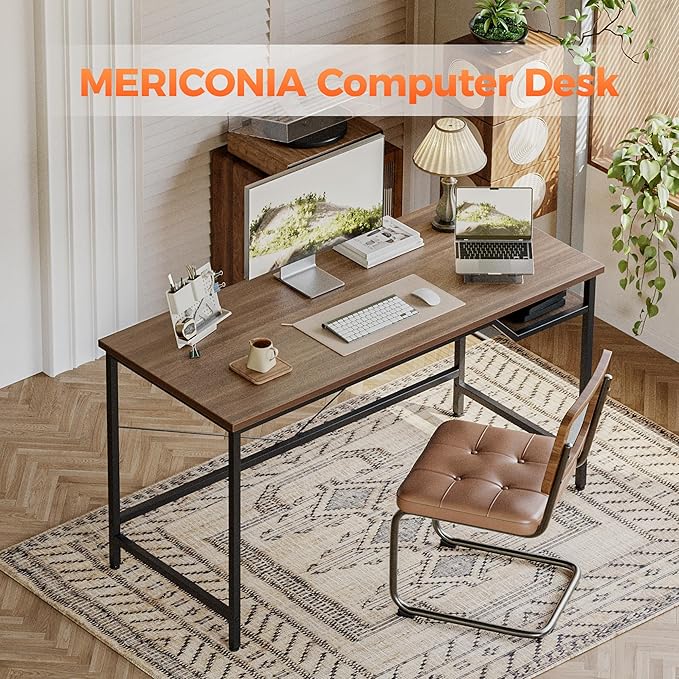 Mericonia 48 inch Computer Desk, Gaming Desk for Small Spaces, Modern Simple Style Table for Home Office, Study Student Writing Table