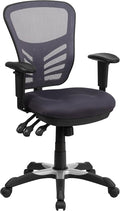 Flash Furniture Nicholas Mid-Back Swivel Office and Gaming Chair, Ergonomic Mesh Office Chair with Adjustable Lumbar Support and Height, Dark Gray