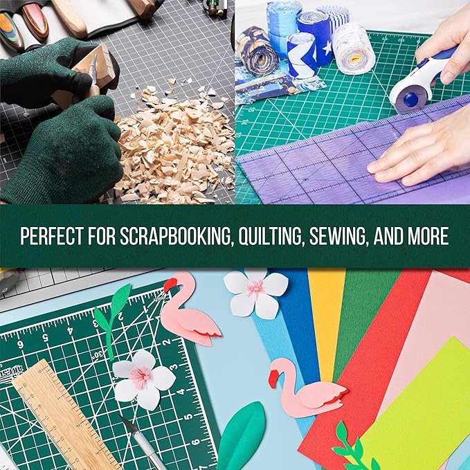 U.S. Art Supply 40" x 60" Self-Healing Cutting Mat 5-Ply - Double-Sided Green/Black Craft Mat, Non-Slip Cutting Mats for Crafts, Sewing, Quilting, Scrapbooking