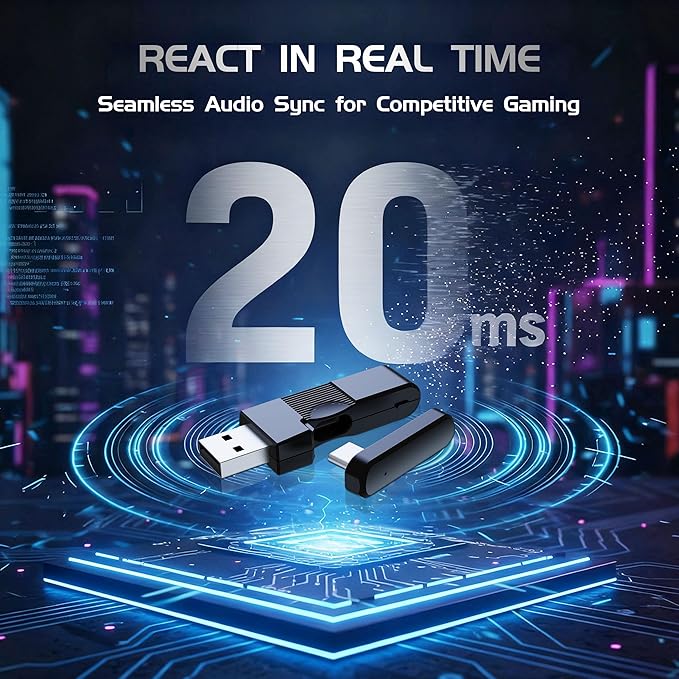 2.4Ghz Wireless Gaming Headset for PS5, PS4, PC, Mac, Bluetooth 5.4 Gaming Headphones with Noise Canceling Mic, 70H Battery, Surround Sound, Lay-Flat & Foldable - RGB White