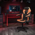 Flash Furniture Red Gaming Desk and Orange/Black Racing Chair Set with Cup Holder and Headphone Hook