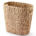 Tidita 4 Gallons Wicker Waste Basket for Bathroom - Water Hyacinth Wicker Trash Can – Kitchen, Bathroom Garbage Can, Oval Magazine Basket - Desk Trash Can, Office Garbage Can with Open Top, Handles
