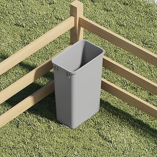 Dowell 50Qt Wastebasket Trash Container, 13Gal, Plastic, Stackable, for Kitchen/Bathroom/Office, Fits Under Sink/Desk - Grey (1, 50 QT)