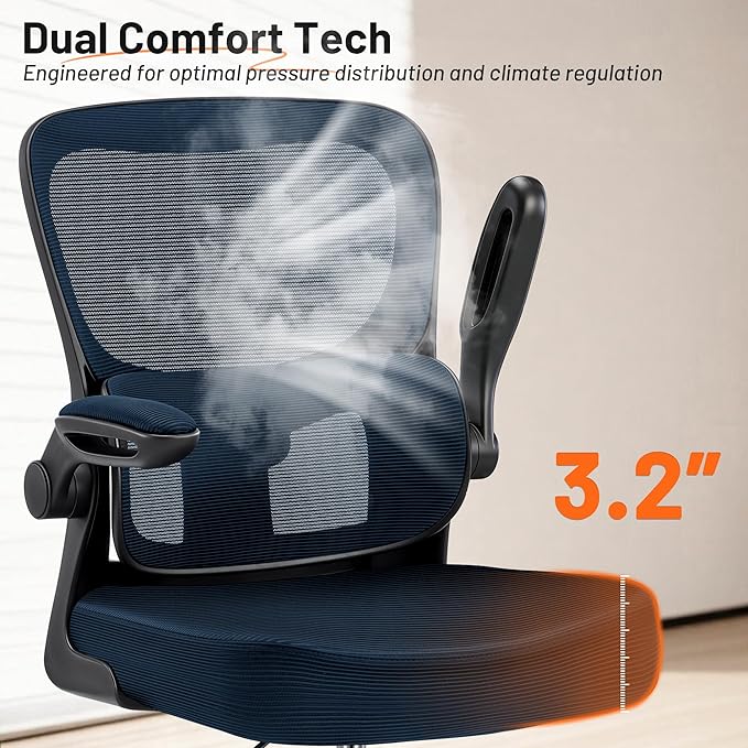 AreShark Drafting Office Chair - Ergonomic Tall Office Chair with Adjustable Footrest Ring - Counter Height Adjustable Rolling Standing Desk Chair with Lumbar Support and Flip-up Armrests for Home