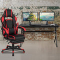 Flash Furniture Optis Gaming Desk with Cup Holder/Headphone Hook/Removable Mousepad Top & Red Reclining Back/Arms Gaming Chair with Footrest