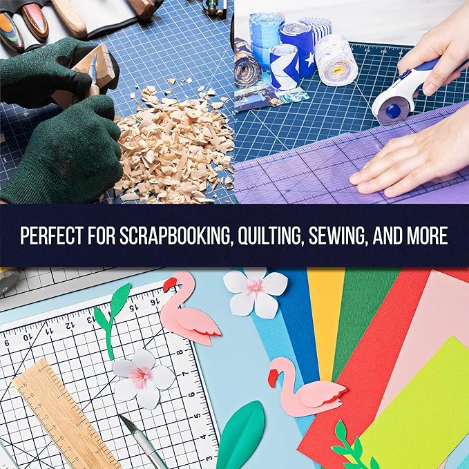 U.S. Art Supply 40" x 60" Self-Healing Cutting Mat 5-Ply - Double-Sided White/Blue Craft Mat, Non-Slip Cutting Mats for Crafts, Sewing, Quilting, Scrapbooking