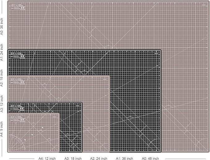 Elan Cutting Mat 36x72 Black & Taupe, Extra Large Self Healing Cutting Mat 36 x 72 Inch, 5-Ply Craft Board Black, Hobby Board for Sewing and Quilting