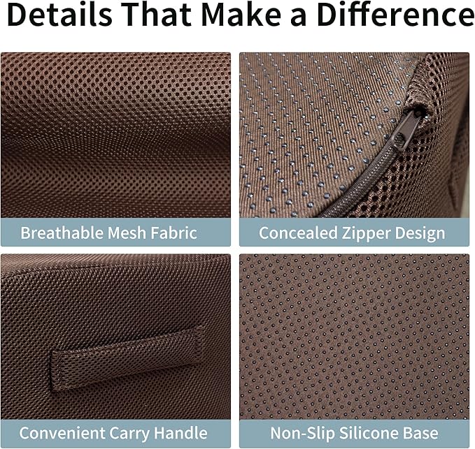 6" Extra Thick Memory Foam Office Chair Cushion – 2-Layer Booster Seat for Back & Tailbone Pain Relief, 18 x 16 x 6in Non-Slip Cushion with Carry Handle for Wheelchair, Car, and Airplane