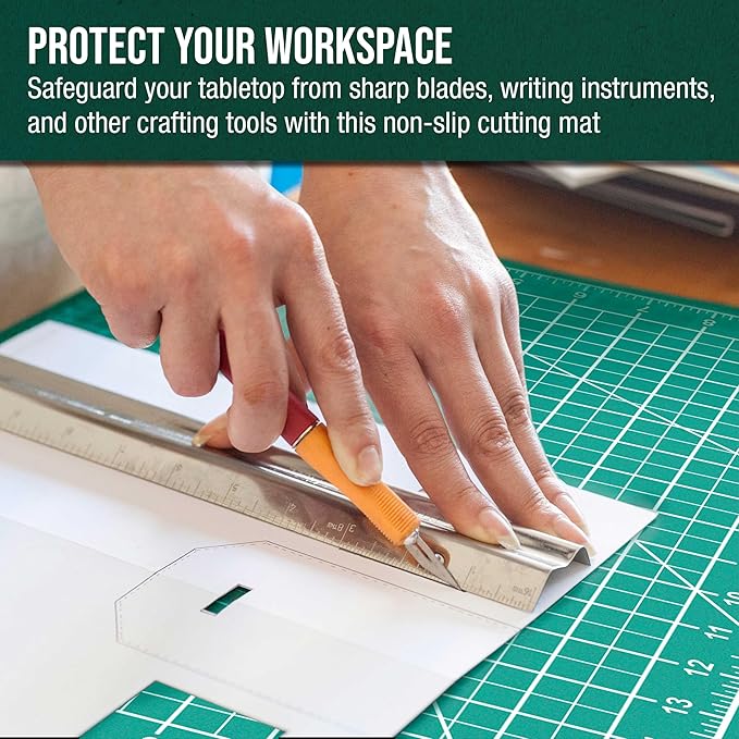 U.S. Art Supply 40" x 60" Self-Healing Cutting Mat 5-Ply - Double-Sided Green/Black Craft Mat, Non-Slip Cutting Mats for Crafts, Sewing, Quilting, Scrapbooking