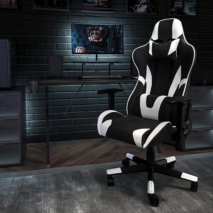 Flash Furniture Optis Black Gaming Desk and Black Reclining Gaming Chair Set with Cup Holder, Headphone Hook, and Monitor/Smartphone Stand