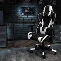 BizChair Black Gaming Desk & Chair Set with Cup Holder, Headphone Hook, and Monitor Stand