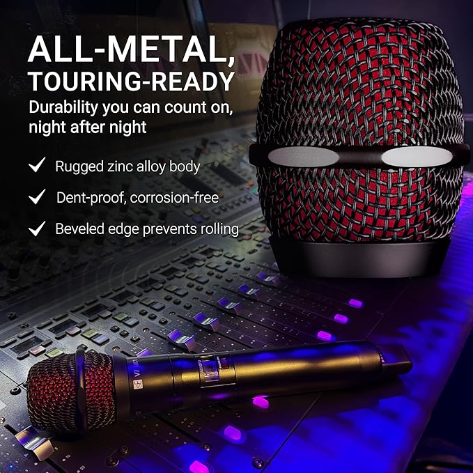 SE ELECTRONICS V7 MC2 Wireless Microphone Capsule - Compatible with Sennheiser Wireless Transmitters - Professional Dynamic Microphone for Singing, Speech & Music Studio Recording (Red w MP03 Pouch)