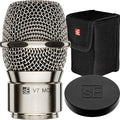 SE ELECTRONICS V7 MC2 Wireless Microphone Capsule - Compatible with Sennheiser Wireless Transmitters - Professional Dynamic Microphone for Singing, Speech & Music Studio Recording (Nickel MP03 Pouch)