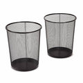 Seville Classics Steel Mesh Round Office Wastebasket – Black (2-Pack, 6 Gal)