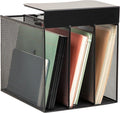 Mind Reader Slide-On Under Desk File Organizer, No Tools Required, Hanging Storage for Laptops, Folders, and Notebooks, Metal, Black