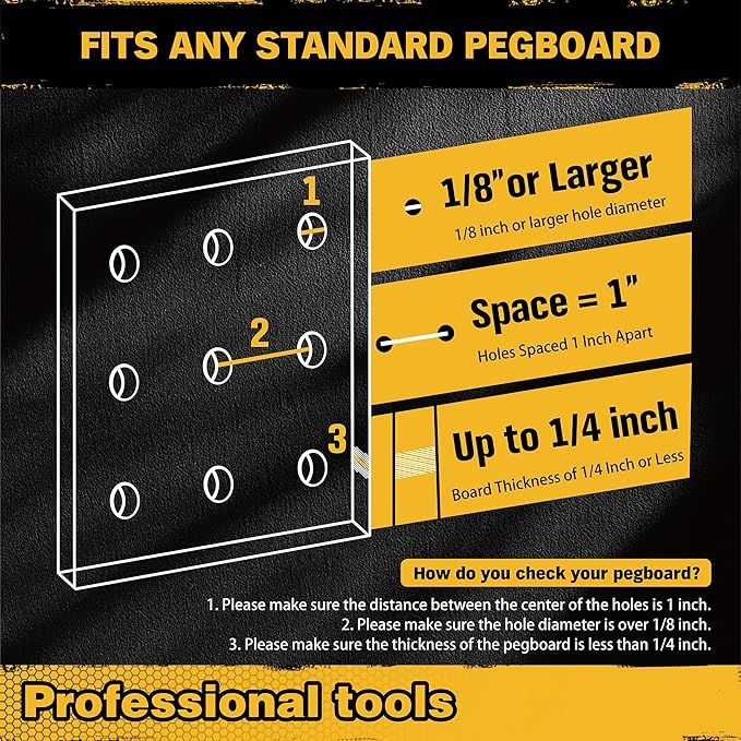 ELEAD Pegboard Bins Organizer Set 24-Pack - Durable Storage Tray for Screws, Nuts, Bolts, Hardware, Crafts, Accessories | Fits Standard Pegboards | 24 Labels for Garage Workshop Craft Room