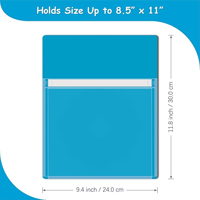 IMAGAME Magnetic Pocket 4 Pack – Self-Adhesive Magnetic Storage Pouch for Documents, Notes & Tools, Strong Magnet Backing for Fridge, Whiteboards, and Metal Surfaces (Assorted Colors 4Pcs)