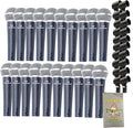 Fat Toad Cardioid Dynamic XLR Microphones (Live ResponsePRO Edition) 20 Pack – Handheld Unidirectional Mics with Clips for Vocal Studio, DJ Stage & Karaoke Use