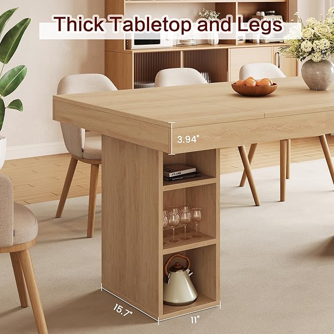 IDEALHOUSE 63”Executive Desk with Cabinet Storage, Farmhouse Home Office Desk, Wooden Computer Desk with Extra Thickened Tabletop & Metal Frame, for Work Study Writing, Oak