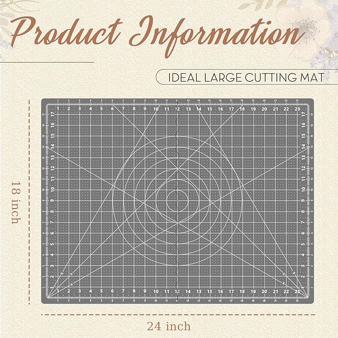 Teenyyou 18" X 24" Self Healing Folding Cutting Mat with Grid for Quilting, Sewing, Craft Hobby Board Sewing Cutting Mat for Quilting, Leather, Fabric, Crafting, Scrapbooking, Art, Clay