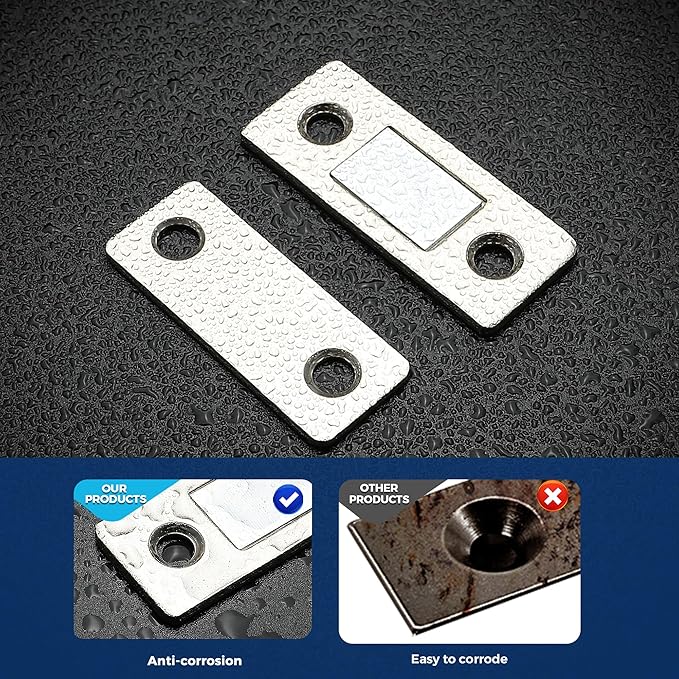 18 Pack Ultra Thin Cabinet Door Catch Stainless Steel Cabinet Magnetic Door Catch Cabinet Magnets Adhesive Drawer Latch Cabinet Magnetic Catch for Kitchen Closet Door Magnet Stick on Cupboard Wardrobe
