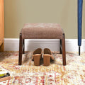 Small Footstool Ottoman, 11.8" H Fabric Wooden Foot Rest Ottoman with Wood Legs, Small Foot Stool Sofa Footrest Extra Seating for Living Room Entryway Office, Apricot