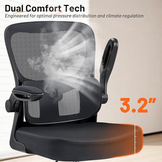AreShark Drafting Office Chair - Ergonomic Tall Office Chair with Adjustable Footrest Ring - Counter Height Adjustable Rolling Standing Desk Chair with Lumbar Support and Flip-up Armrests for Home