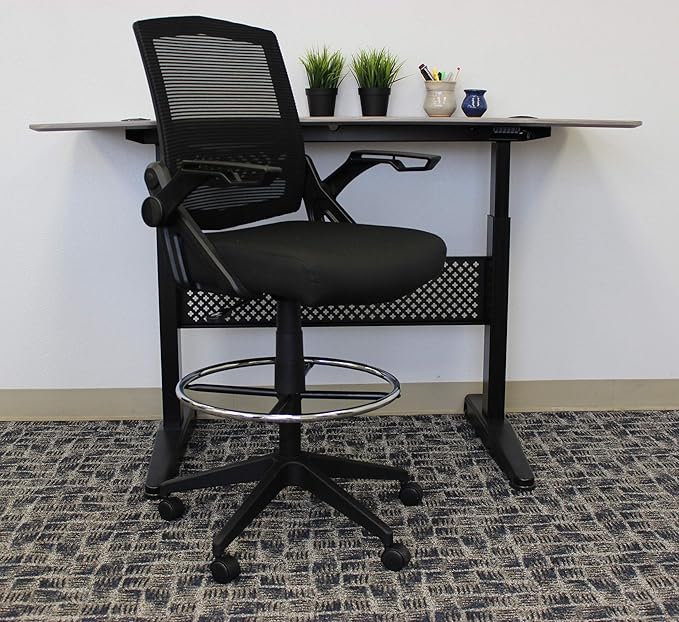 Boss Office Products Drafting Stool with, Black
