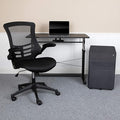 EMMA + OLIVER Work from Home Kit-Adjustable Desk, Ergonomic Mesh Office Chair, Filing Cabinet