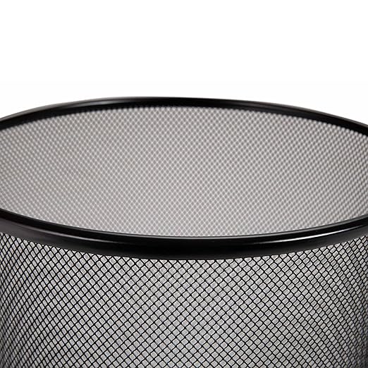 Seville Classics Steel Mesh Round Office Wastebasket – Black (2-Pack, 6 Gal)
