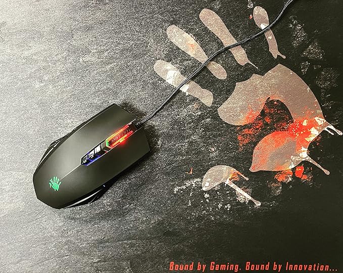Bloody A70x Optical Gaming Mouse with Light Strike (LK) Switch & Scroll - Fully Programmable and Advance Macros (A70x-MatteBlack)