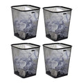 Mind Reader Mesh Trash Can, Waste Paper Basket, Square, Office, Metal Mesh, 9.75" L x 9.75" W x 12.25" H, Set of 4, Black