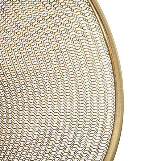 Martha Stewart Ryder Gold Mesh Metal Trash Can, 4.5 Gallon, Wastebasket for Office